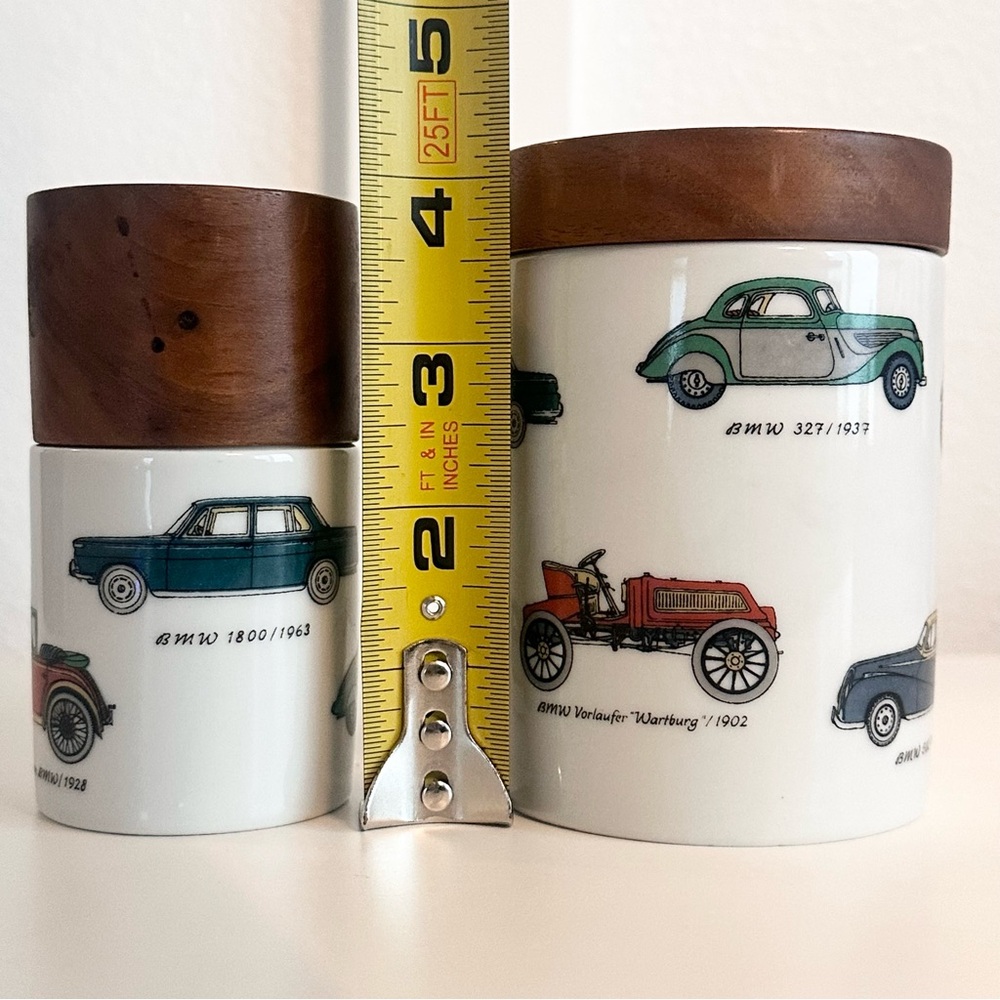 VTG BMW Germany Porcelain Tabletop Empty Lighter Cigarette Jar Automobiles READ! - Picture 14 of 15